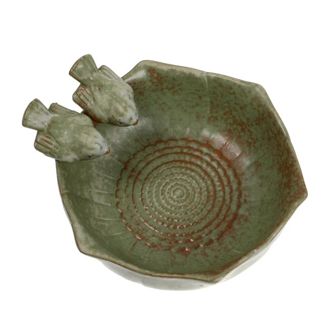 1 pieza alimentador de agua para aves lavabo decorativo cerámica para pájaros para jardín hogar