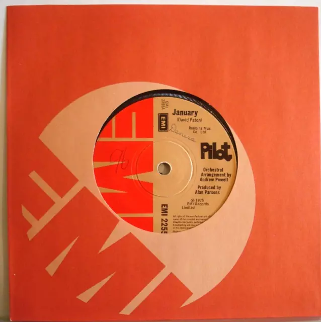 Pilot January / Never Give Up 7" Vinyl 1975 Near Mint Condition