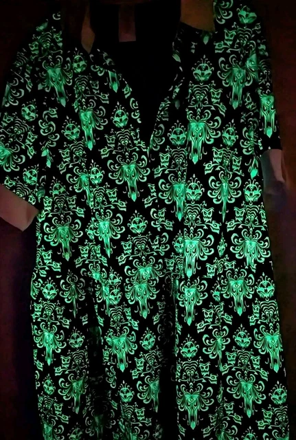 DISNEY PARKS DRESS Haunted Mansion Wallpaper Glow in The Dark 1X New