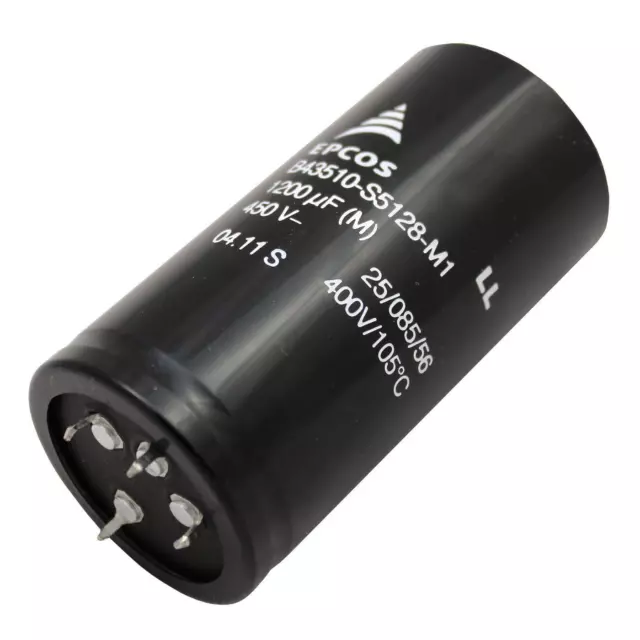 4-Pin Electrolytic capacitor Radial 1200µF 450V 85°C B43510A5128M d40x80mm 1200u