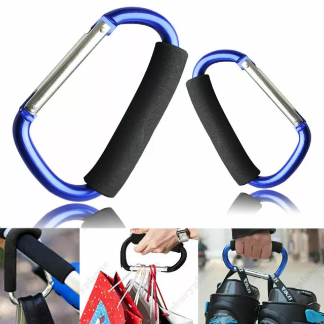 Large Buggy Clips Hook Pram Pushchair Shopping Bag Carry Clip Strong Material 3