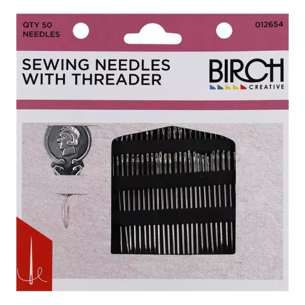 Birch 50 Sewing Needle and Threader Pack