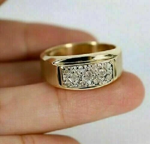Bague De Fiançailles Pour Hommes En Diamant Simulé 2 Ct - Taille Ronde, Argent Sterling 925, Personnalisable