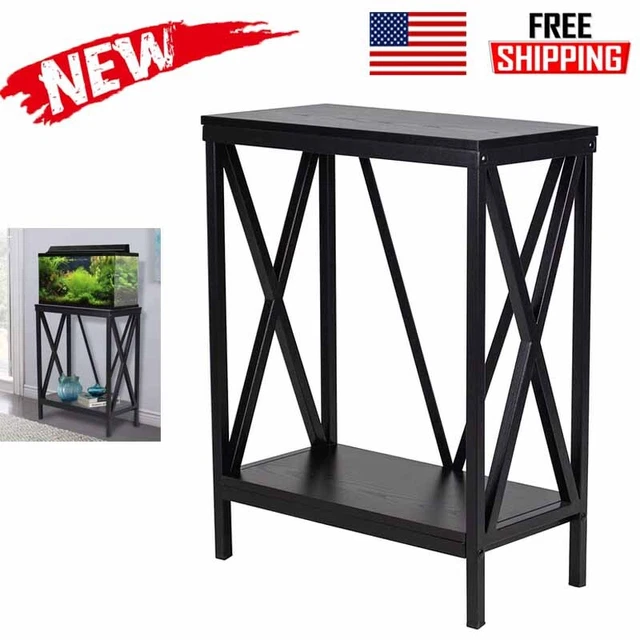 10 Gallon Metal/Wood Aquarium Stand Console Table Fish Tank Stand 20.8"L x 12" W