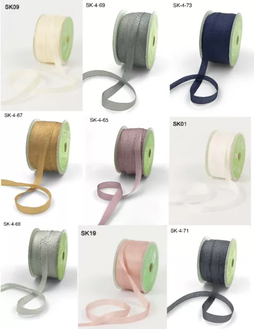 NEW COLOURS! May Arts 100% Pure Silk 7mm Ribbon - sold by the roll or the metre