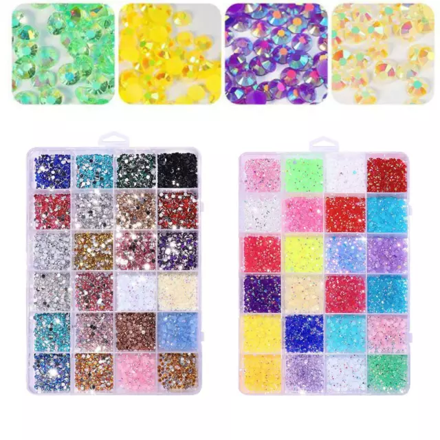 Nail Art Rhinestones Flat Back Gemstone Set for Nail Art Glitter Decor Shoes