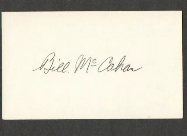 Bill McCahan 3x5 signed auto autographed index note card Philadelphia A's