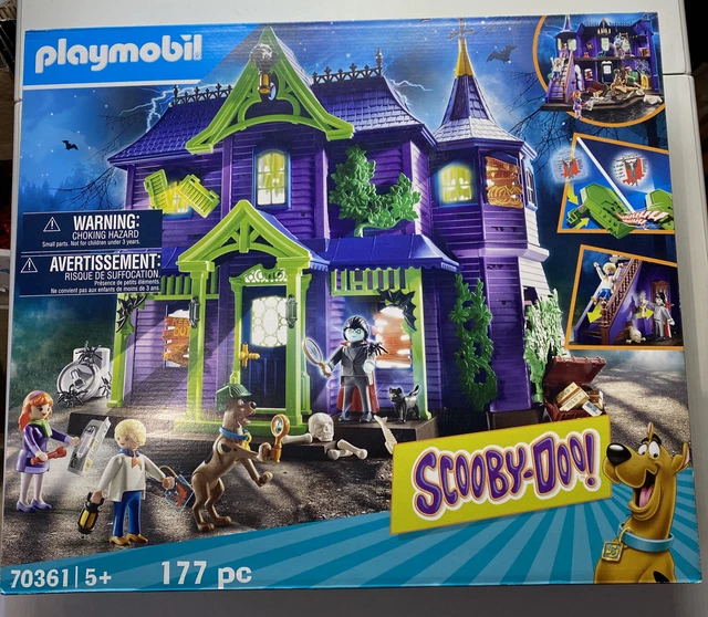 Playmobil 70361 Scooby-Doo Mystery Mansion Playset - Interactive Ghost-Hunting Toy With Projector