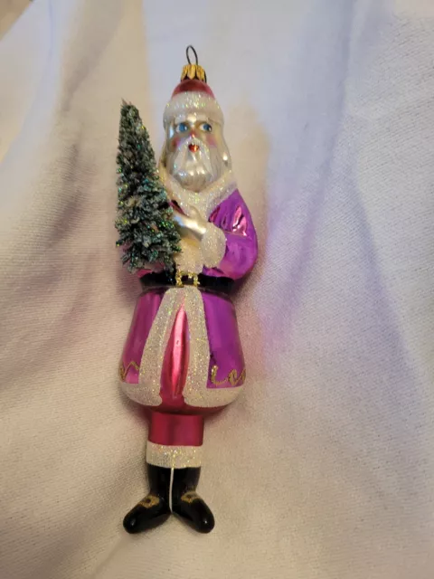 Christopher Radko Buon Natale Glass Ornament Purple Jacket