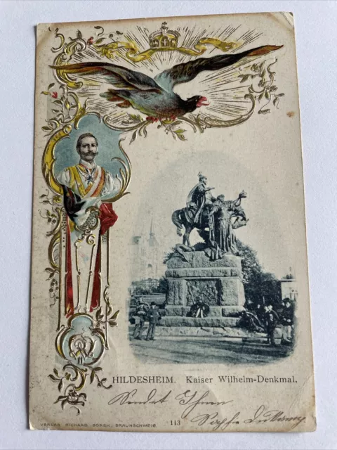 Hildesheim - Prägekarte Kaiser Wilhelm Denkmal 1901