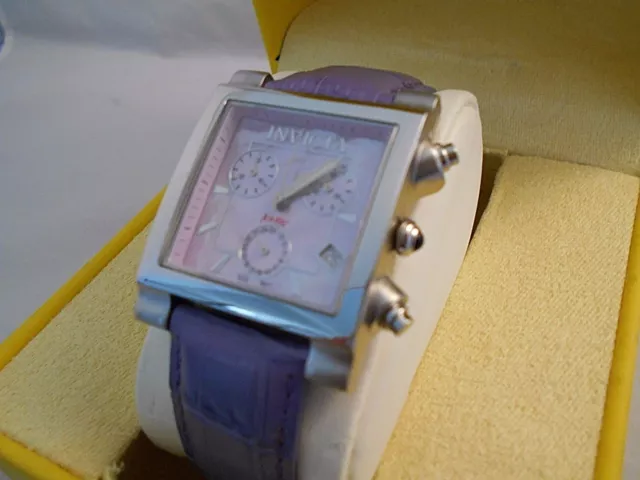 Mint Invicta Womens 9595 Square Angel MOP Quartz Chronograph Watch with Box