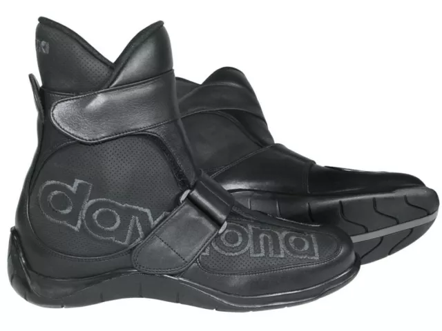 Daytona Scarpe Moto Shorty Nero Corto Stivali Di pelle di Vitello