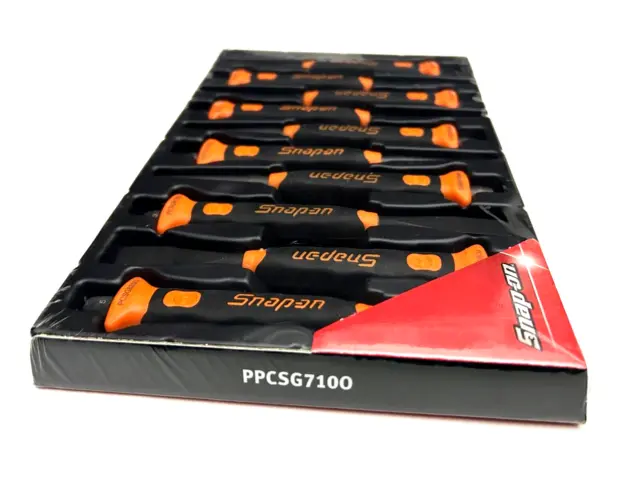 Snap-on Tools NEW PPCSG710O 10 Piece ORANGE Soft Grip Punch and Chisel Set