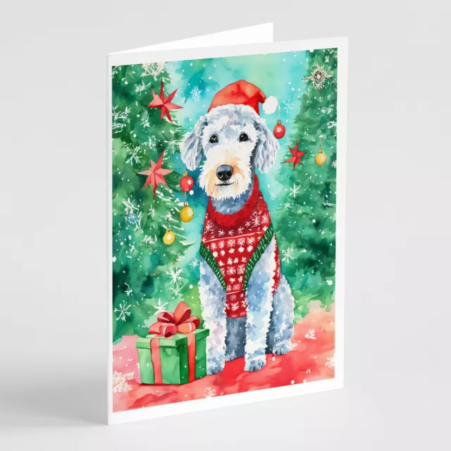 Bedlington Terrier Christmas Cards Envelopes Pack of 8 DAC3356GCA7P