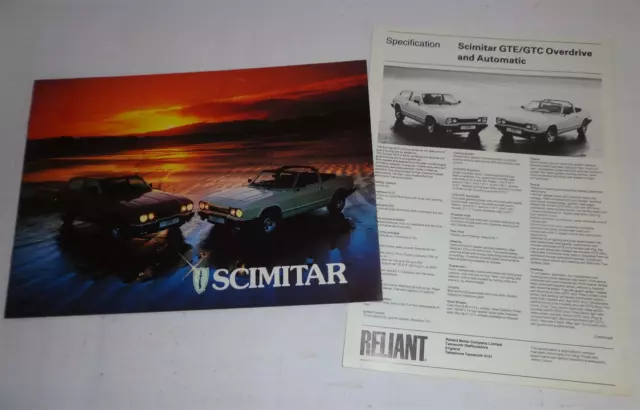 Car Advertising Brochure Reliant Scimitar GTE / GTC Overdrive and Automatic