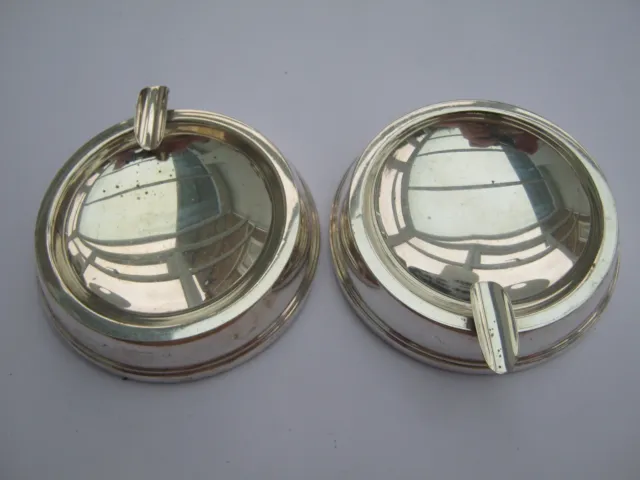 Birmingham 1966 Pair Of Sterling Silver Ashtrays By J R Gaunt Ltd