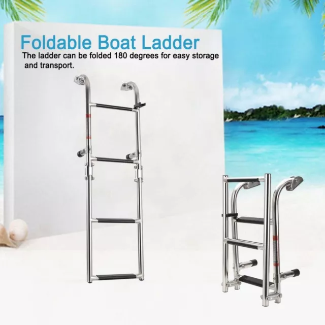 Costway 4-step Telescoping Boat Ladder Folding Dock Ladder With