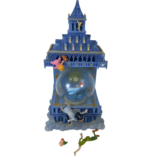 Disney Peter Pan Snow Globe You Can Fly Big Ben Clock Tower Light-Up (READ)