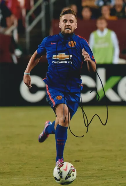 Luke Shaw Hand Signed 12X8 Photo - Manchester United Autograph - Football