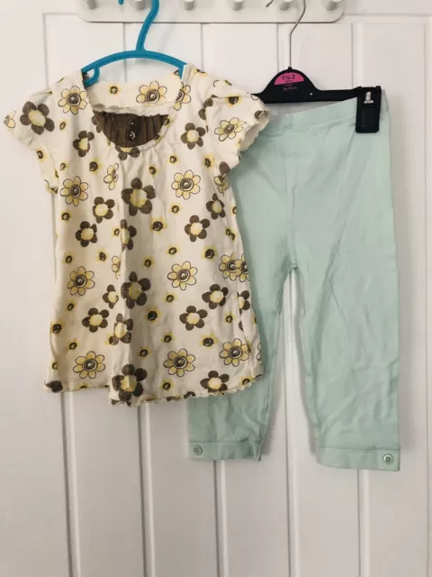 M&S baby girl outfit (tunic/dress & leggings) age 18-24 months (1.5-2 years)