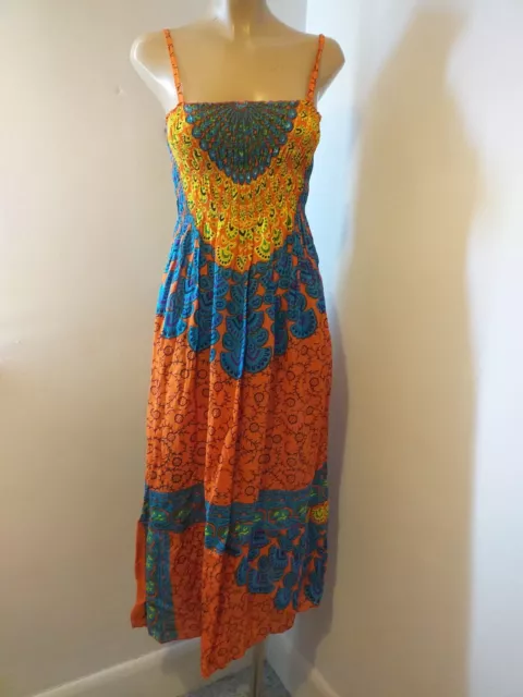 Vintage Ladies Strappy Boho Hippie Festival Midi Dress UK 8/10 Length 46” UNUSED