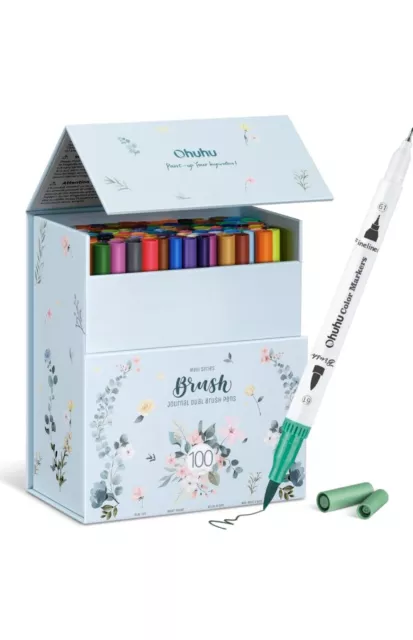 Ohuhu Filzstifte Set 160 Farben, Brush Pen Aquarellstifte Pinselstifte Set...