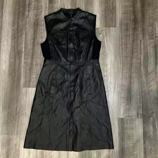 BCBGMaxAzria Allexandria Faux Leather Dress - Large