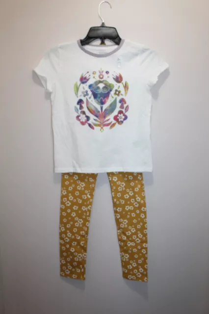 Old Navy Girls Outfit Combo 2Pcs T-Shirt & Leggings Floral Size L (10-12)