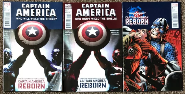 Captain America Lot of 3 Marvel Comic Books - Reborn #1, #2, One Shot