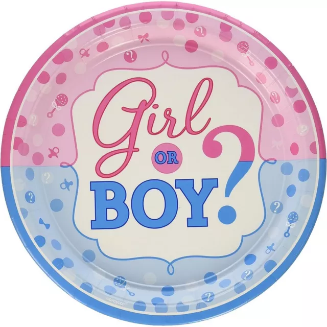 Amscan  Platos para Fiesta Girl Or Boy de Papel Revelación de Género  (SG24926)