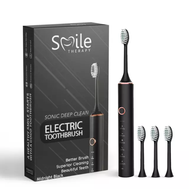 Smart Electric Toothbrush Sonic 6 Modes Rechargeable with 4 Brush Heads Advanced