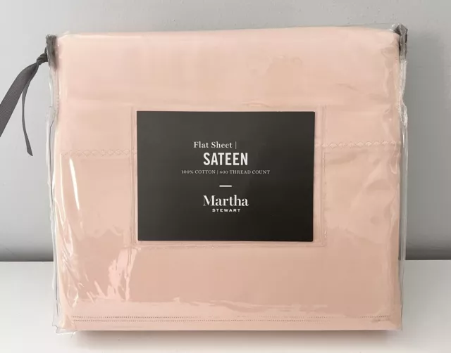 Martha Stewart Collection Solid 400 Thread Ct 100% Cotton Sateen Twin Flat Sheet