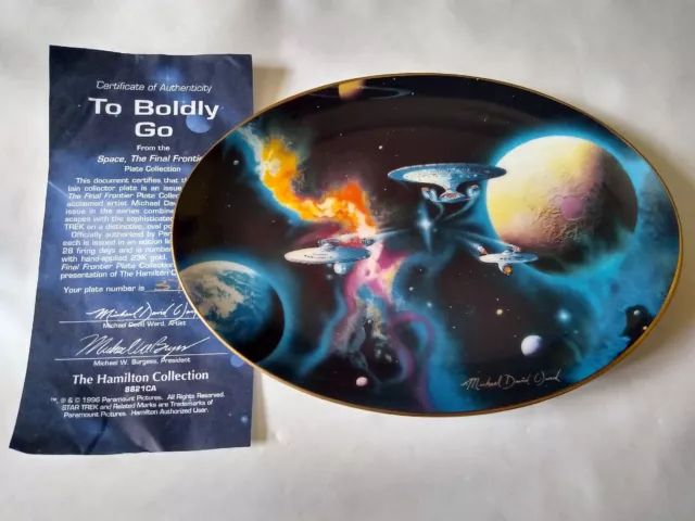 Star Trek Collectors Plate Hamilton Collection To Boldly Go