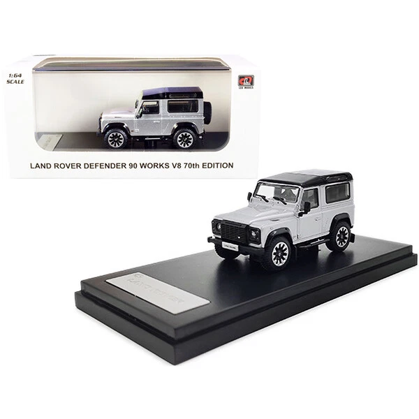 Land Rover Defender 90 Works V8 Silver Metallic with Black Top "70th Edition"...