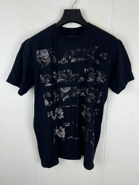 Ring Of Fire Shirt Men's Extra Large Black Graphic Crew Neck Short Sleeve DTLA