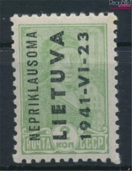 Briefmarken Litauen (Dt.Bes.2.WK.) 1941 Mi 1 postfrisch (10128662