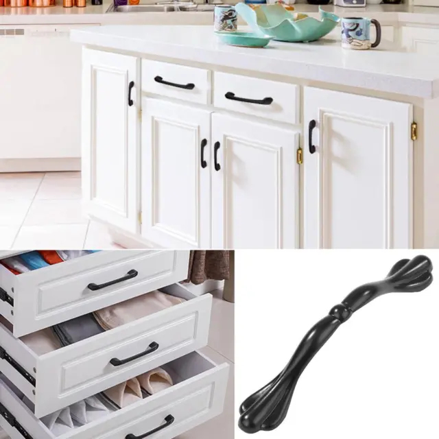 Cabinet Black Butterfly Handles Drawer Knobs Kitchen Cupboard Household Hardware 2