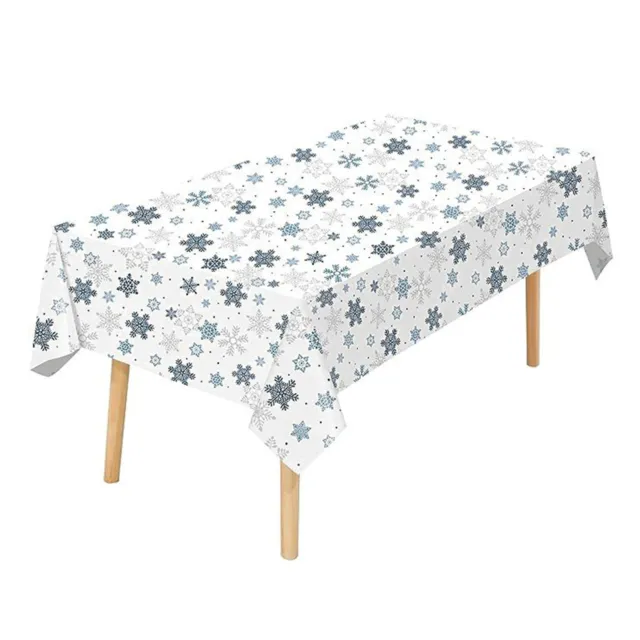 Decorative Christmas Tablecloth Oil-proof Festive Disposable Snowflake