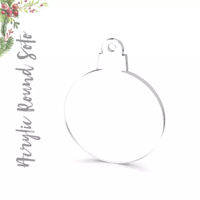 25 Acrylic Christmas Ornaments Blank Round Soto 1/8" Thick (Select Size & Color