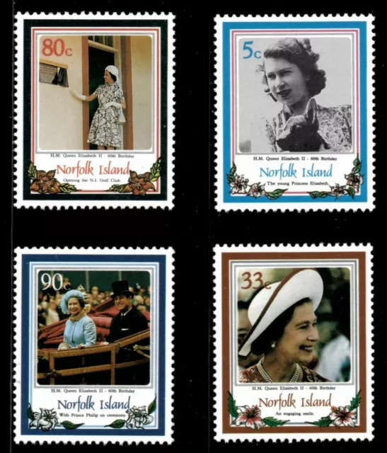 Norfolk Island 1986 - Queen Elizabeth II 60th Birthday - Set of 4v - MNH