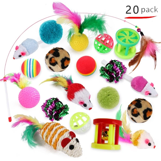 20 Piece Funny Pet Tunnel Stick Mouse Cat Ball Toys Keep Your Cat Active