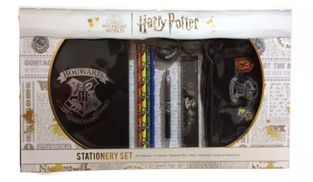 Harry Potter Stationery Set Notebook Pencil Pen Ruler Sharpener Eraser & Case