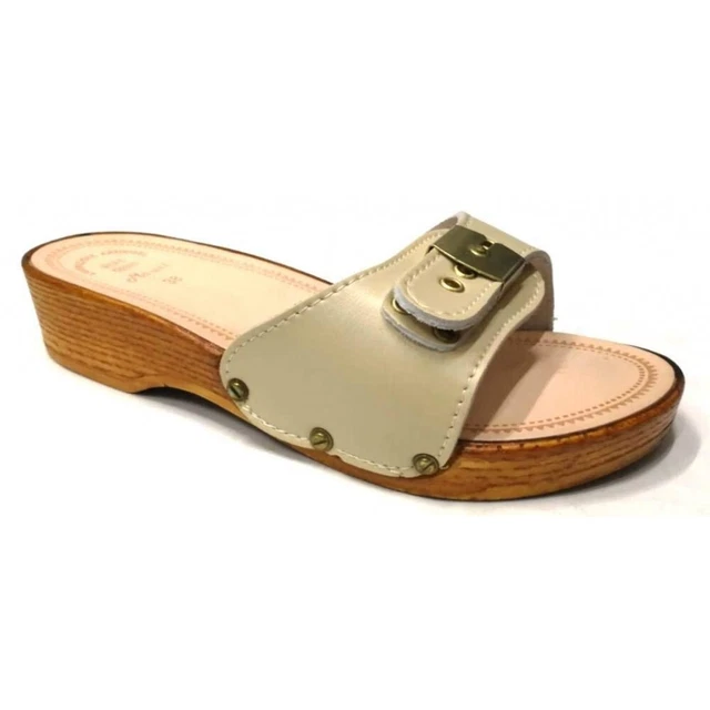 MAURI ZOCCOLI CIABATTE da donna fondo gomma con fibbia beige clogs MADE IN ITALY EUR 22 99 PicClick IT