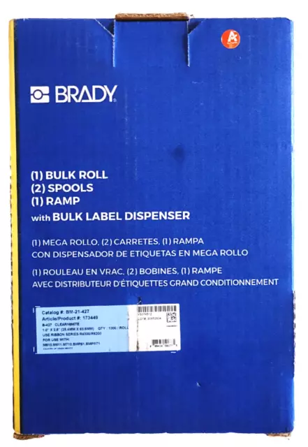 Brady BM21427 BM 21 427 Bulk Label with Bulk Label Dispenser New