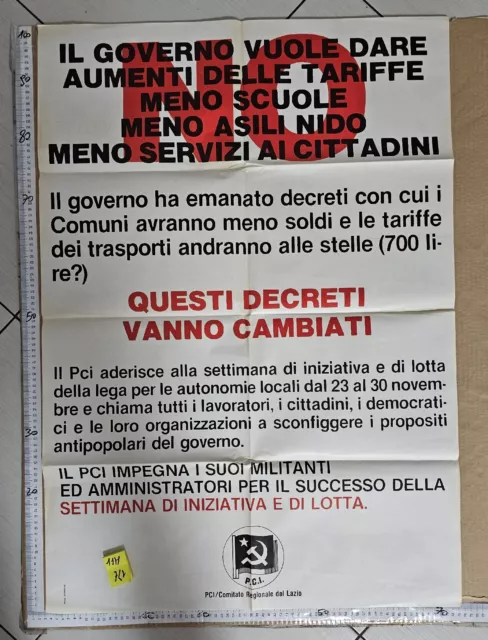 Manifesto PCI Partito Comunista Italiano 1979 Governo Scuole Decreti