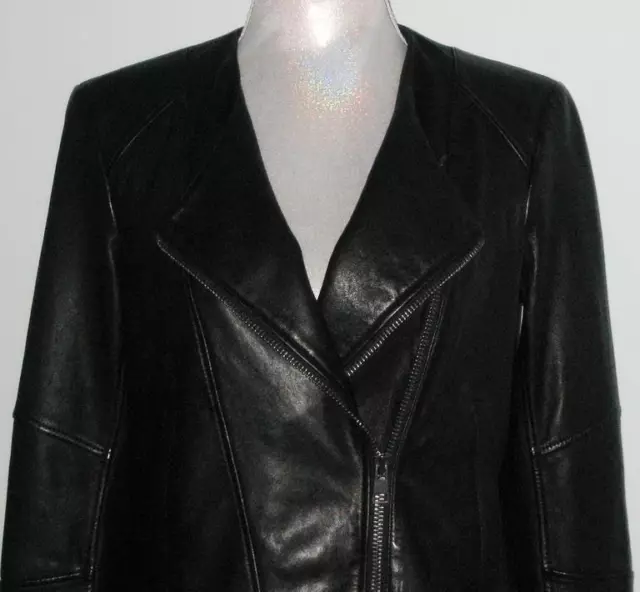 NWT Helmut Lang WASHED Leather Cropped BIKER / MOTO Jacket Women L Black MSP$995 2