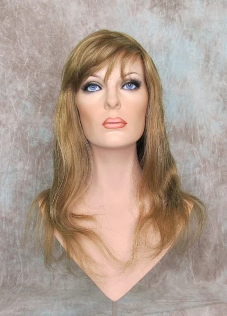 LYDIA HH | Dark Blonde 100% Human Hair Wig Long Waves Skin Part Bangs