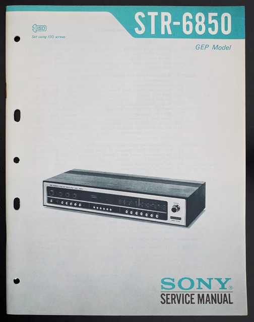 ORIGINAL SONY STR6850 FM/AM Receiver ServiceManual/Diagram/Parts List