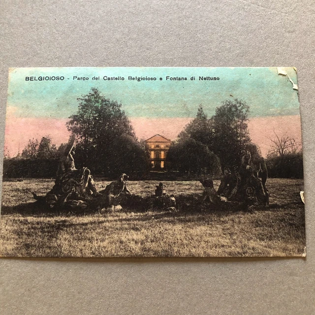 B) Cartolina formato piccolo Belgioioso Pavia angolino piegato