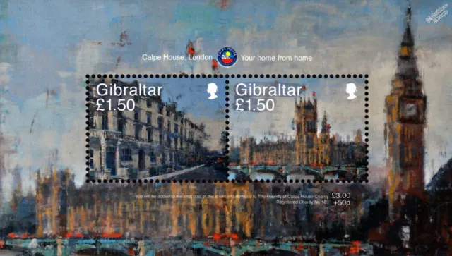 Calpe House/Westminster Bridge/Parliament LONDON Stamp Sheet (2018 Gibraltar)